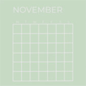 ピスタチオ未加工11月カレンダープランナー シール (正面)