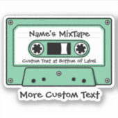 ピスタチオ緑のオーディオカセットテープ シール (正面)