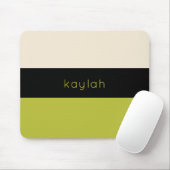 ピスタチオ緑の色ブロックパターン（名前） マウスパッド (マウス)