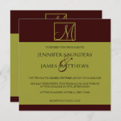 ピスタチオ&エスプレッソモノグラム結婚式招待状 招待状 (正面/裏面)