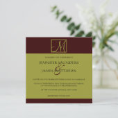 ピスタチオ&エスプレッソモノグラム結婚式招待状 招待状 (スタンド正面)