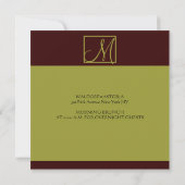 ピスタチオ&エスプレッソモノグラム結婚式招待状 招待状 (裏面)