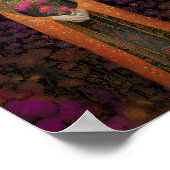 ピスティソフィアアールヌーボープリント:金ゴールド紫 ポスター (角)