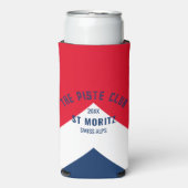 ピストクラブ レッド ホワイト ネイビー ピーク ウィンター スキー スリム缶クーラー (Seltzer正面)