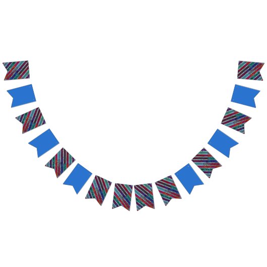 ピストコンテンポラリーライワイン青/青デザイン バンティングフラッグ (全)