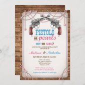 ピストルまたは真珠の性は招待状を明らかにします 招待状 (正面/裏面)