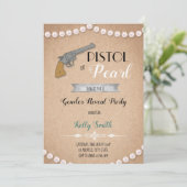 ピストルまたは真珠の性別の表示の招待 招待状 (スタンド正面)