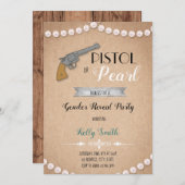 ピストルまたは真珠の性別の表示の招待 招待状 (正面/裏面)