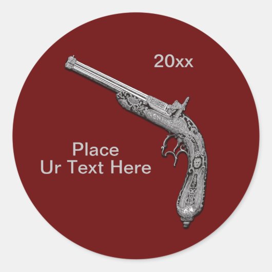 ピストルガンショーカスタム赤 ラウンドシール (正面)