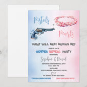 ピストル or パール 性別発表パーティー 招待状 (正面/裏面)