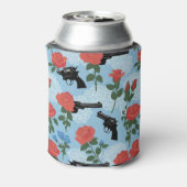 ピストンとバラレースのようフローラ（青） 缶クーラー (缶裏面)