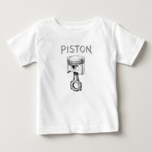 ピストンの鉛筆スケッチ画 ベビーTシャツ (正面)