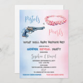 ピストンまたは真珠の性別によるパーティーの表示 招待状 (正面/裏面)