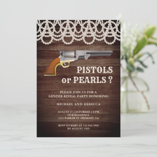 ピストンまたは真珠の性別によるパーティーの表示 招待状 (スタンド正面)