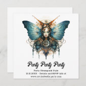 ピストンウィング皇帝チョウのスチームパンクウェディング 案内状 (正面/裏面)