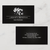 ピストンカーエンジン炭素繊維パターン | 自動ロゴ 名刺 (正面/裏面)