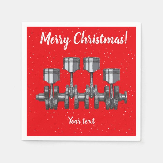 ピストンクランクシャフト スタンダードカクテルナプキン (正面)