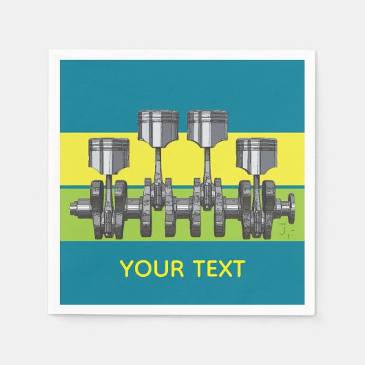 ピストンクランクシャフト スタンダードカクテルナプキン (正面)