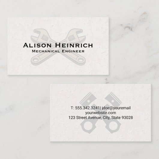 ピストン車エンジン | レンチ 名刺 (正面/裏面)