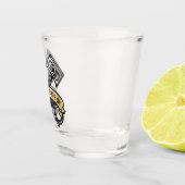 ピスト改造ソン幽霊フレイムス名前をカスタムするガレージ ショットグラス (右)