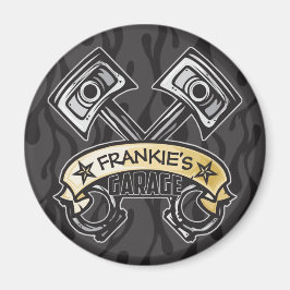 ピスト改造ソン幽霊フレイムス名前をカスタムするガレージ マグネット