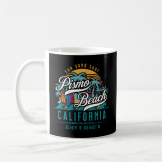 ピスモビーチカリフォルニアサンサンドサーフパームツリーズ コーヒーマグカップ