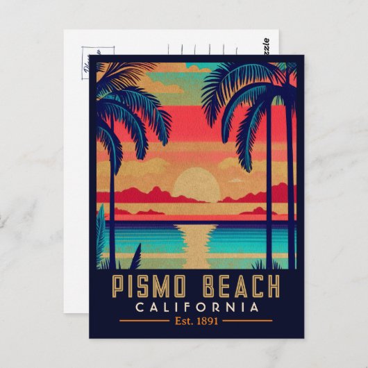 ピスモビーチカリフォルニアサンセット1960s ポストカード (正面/裏面)