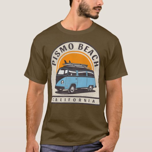 ピスモビーチカリフォルニアピスモビーチ，カリフォルニア Tシャツ (正面)