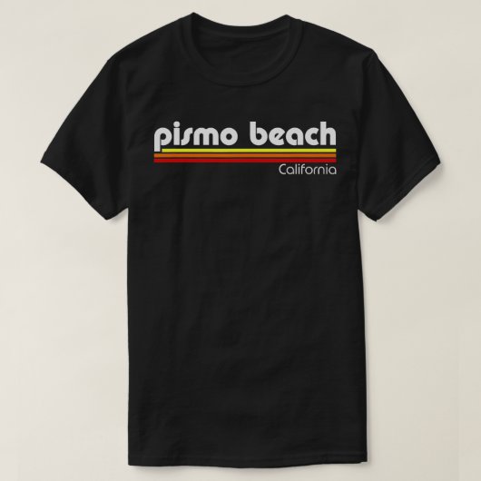 ピスモビーチカリフォルニアレトロ Tシャツ (デザイン正面)