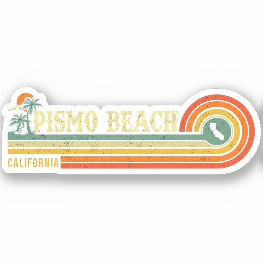 ピスモビーチカリフォルニアヴィンテージパームツリー60s シール (正面)