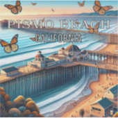 ピスモビーチカリフォルニア3インチビニールステッカー シール (正面)