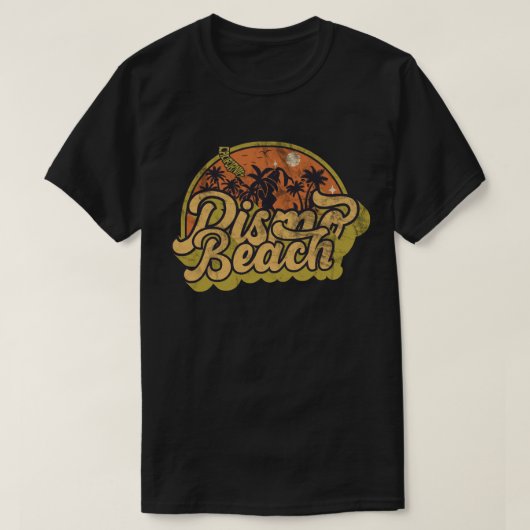 ピスモビーチ，カリフォルニア Tシャツ (デザイン正面)