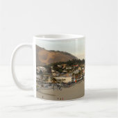 ピスモ島の桟橋ビーチカリフォルニアトラベルフォト コーヒーマグカップ (左)