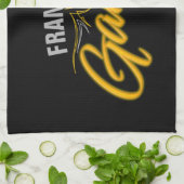 ピス改造リップレトロネオンバイクもしくは自転車に乗る人カスタムガレージ キッチンタオル (折り畳み)