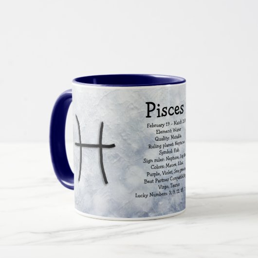 ピセスアストロロジー占星術〔占星術の〕十二宮図標識 マグカップ (正面左)