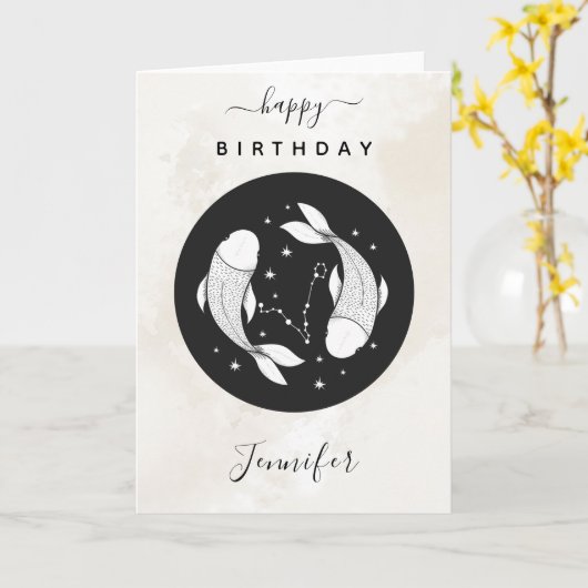 ピセスアストロロジー〔占星術の〕十二宮図スターサイン占星術シック カード (黄色い花)