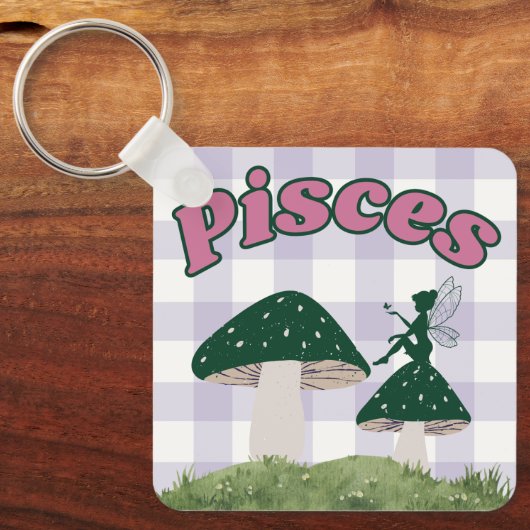 ピセスコタジェコアエステティックフェアリティマッシュルームデザイン キーホルダー (正面)