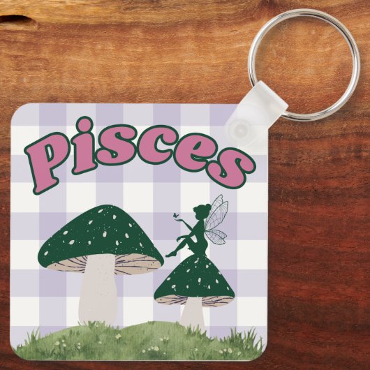 ピセスコタジェコアエステティックフェアリティマッシュルームデザイン キーホルダー (裏面)