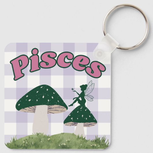 ピセスコタジェコアエステティックフェアリティマッシュルームデザイン キーホルダー (裏面)