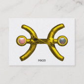 ピセスゴールデン〔占星術の〕十二宮図ジュエルと真珠ホワイト 名刺 (裏面)