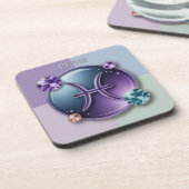 ピセスジェムストーンプラスチックコースターセット コースター (左側)