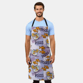 ピセスデザインギフト〔占星術の〕十二宮図星ガザー エプロン (着用した状態)