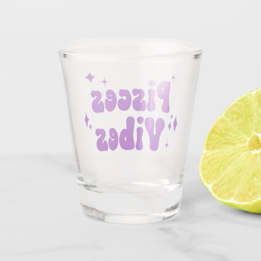 ピセスビベス〔占星術の〕十二宮図星占いパープルスターズ ショットグラス (裏面)