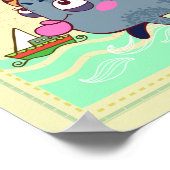 ピセスフィッシュキャット〔占星術の〕十二宮図子供部屋プリント ポスター (角)