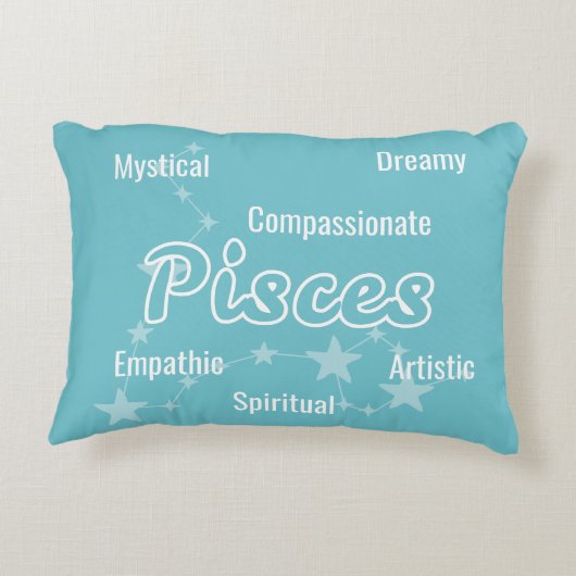 ピセスブルーグリーンウォーター色星占い〔占星術の〕十二宮図 アクセントクッション (裏面)