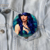 ピセスブルーマーメイドクイーンオリジナルファンタジーアート 缶バッジ (インサイチュ)