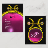 ピセスモノグラムパールアメジストイエローピンクパープル 名刺 (正面/裏面)