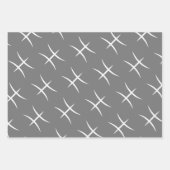 ピセス誕生日グレー/ブラック ラッピングペーパーシート (正面2)