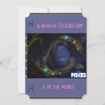ピセス誕生日招待状