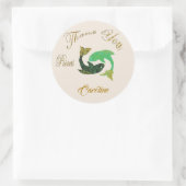 ピセス金ゴールドグリッターサンキュー ラウンドシール (バッグ)